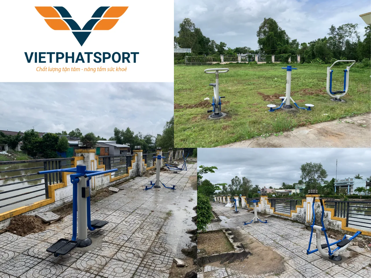 Cà Mau - UBND xã Tân Thành tiến hành lắp đặt dụng cụ thể dục ngoài trời tại công viên văn hóa xã