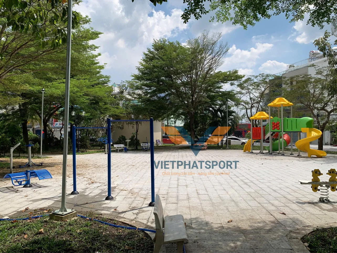 Lắp đặt dụng cụ ngoài trời cho Khu dân cư 2HA, Bình Chánh, TP. HCM