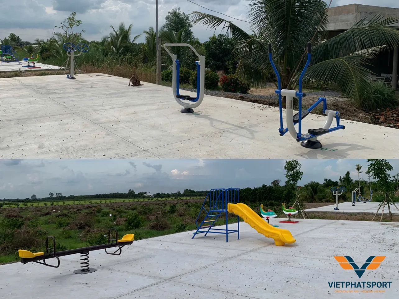 Lắp đặt máy tập ngoài trời tại xã Thạnh Phú, Long An