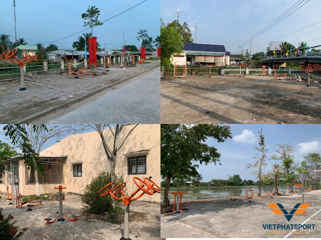 4 xã huyện Long Mỹ đồng loạt lắp đặt thiết bị thể thao ngoài trời